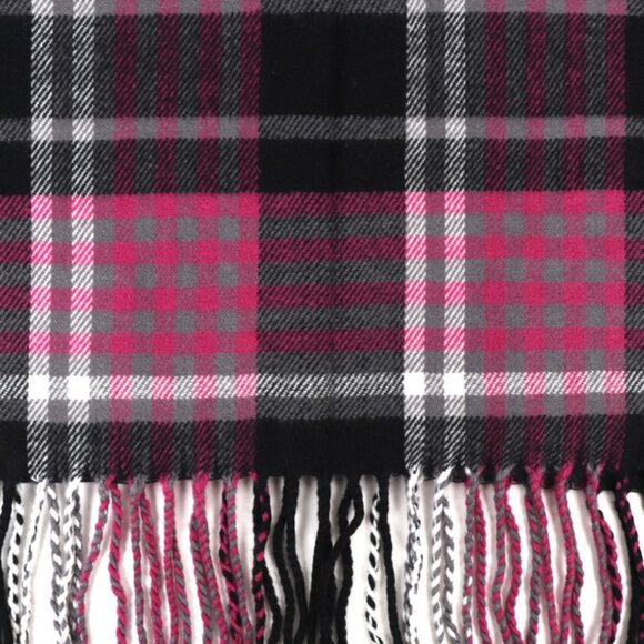 Scarf - Classic Plaid - Magenta/ Black/ White- Unisex - NWT - Picture 2 of 3